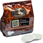 Baronet Coffee Pods [100% Colombian - 54 Pods] Single Cup Use for Senseo Coffee Machine - 3 Bags of 18 Single Serve 8 Gram, Regular Strength, Medium Roast [100% Colombian]