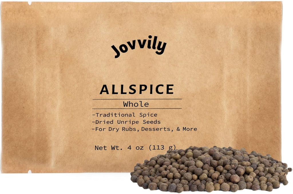 Jovvily Whole Allspice - 4 oz - Traditional Spice - Dried & Unripe - Pimenta Dioica