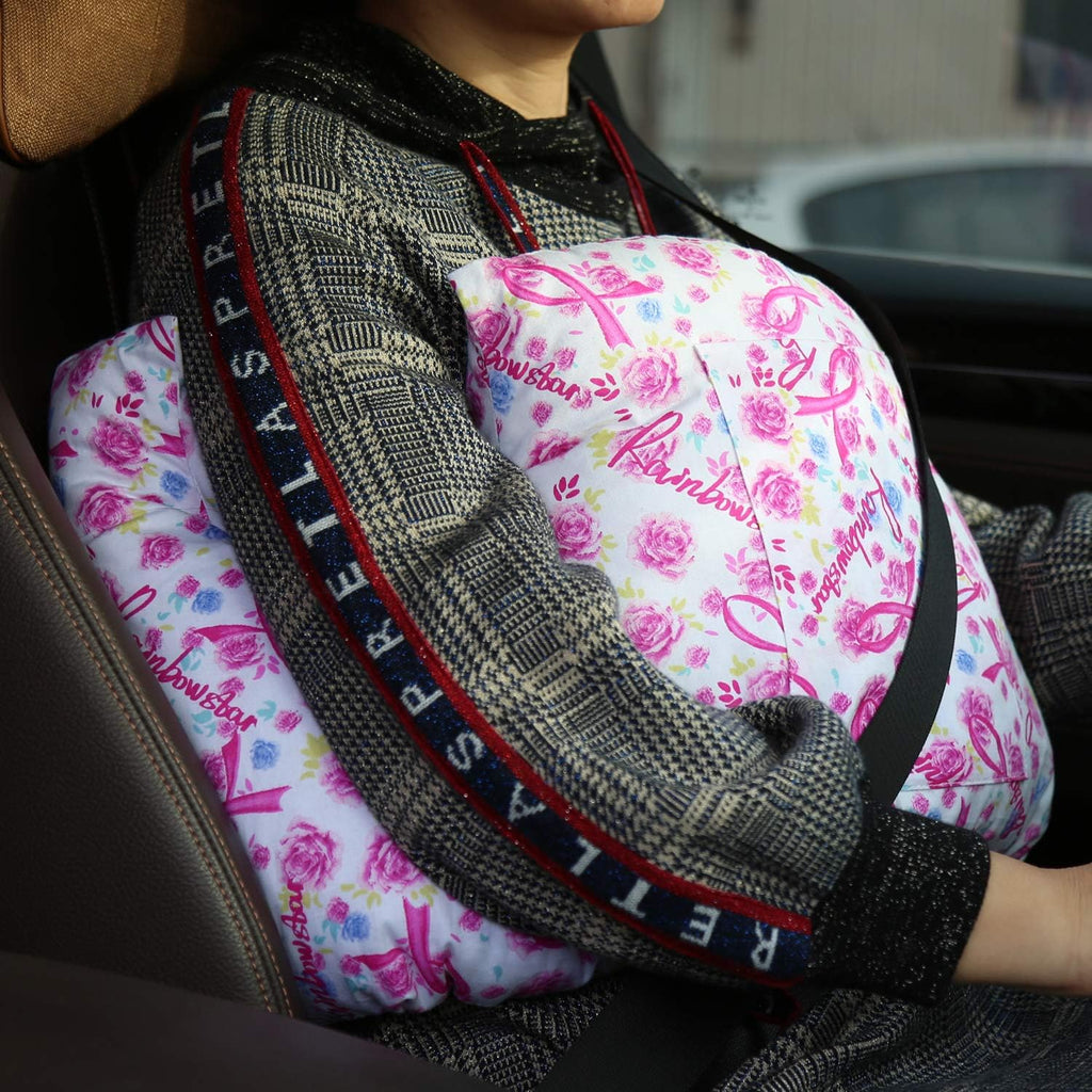 Mastectomy Pillow for Breast Cancer Surgery Lumpectomy Reconstruction Chest Healing Protector Post-Surgery Recovery Support Patient Care (Rose Ribbon)