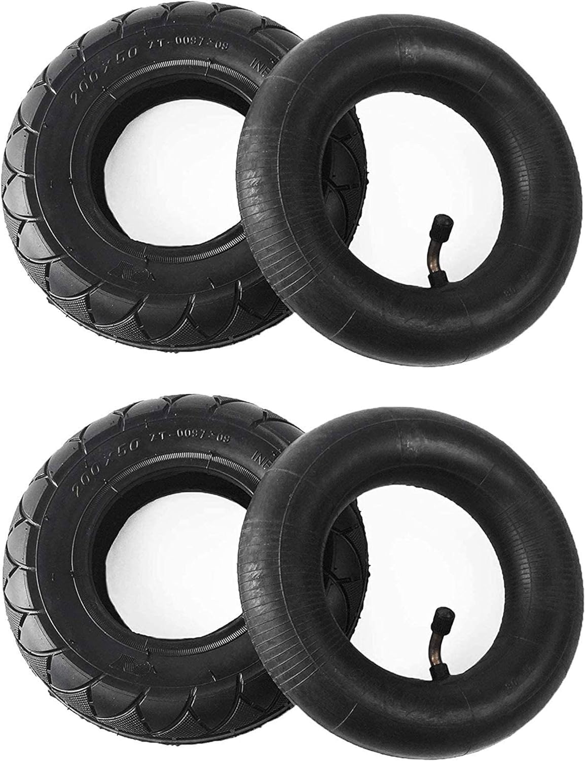 AR-PRO 200X50 / 8" X 2" | 2 Tire & 2 Inner Tube Set - Electric Scooter Tire Tube Compatible with Razor E100, E150, E200, Power Core E100, Dune Buggy, ePunk, Crazy Cart, PowerRider 360, eSpark