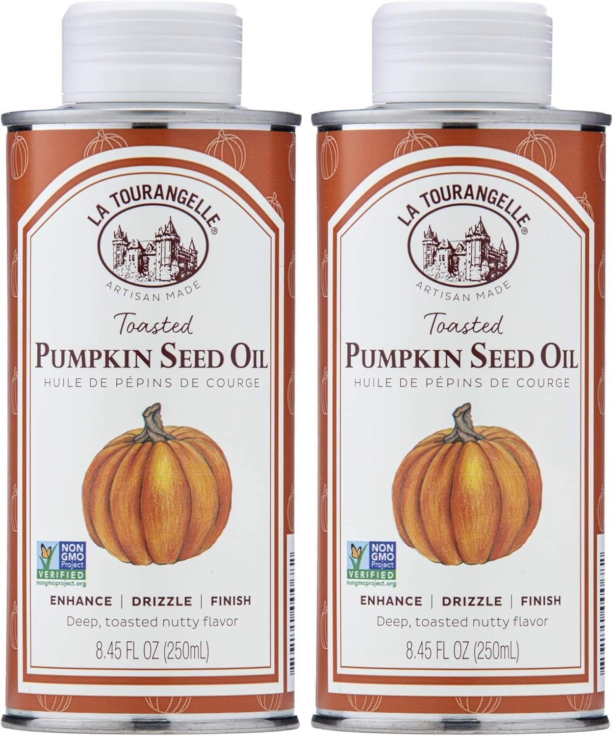 La Tourangelle, Toasted Pumpkin Seed Oil, Great for Cooking, Salad Dressings, Pastas, and Spreads - Health and Beauty Oil, 8.45 fl oz (Pack of 2)