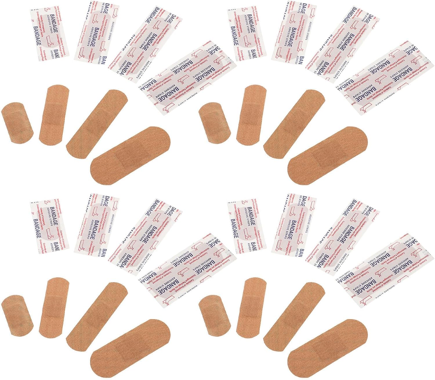 SUPVOX 100pcs Elastic Finger Wraps and Adhesive Bandage Strips, Breathable Elastic Cloth Knuckle Bandages, Flexible Waterproof Adhesive Patches for Sports Outdoor First Aid