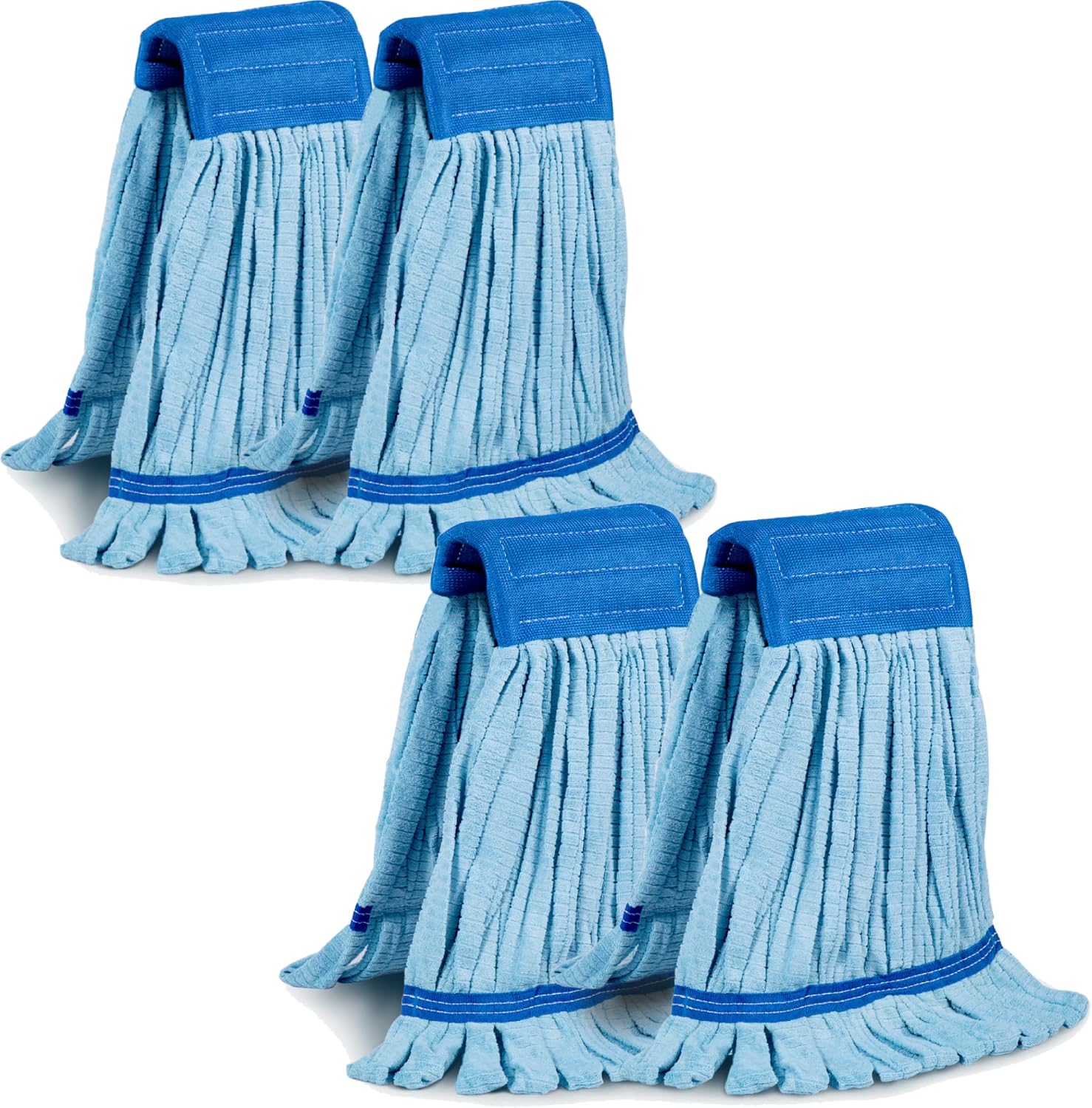 4 Pack - Large Microfiber Tube Mop 400GSM - Heavy Duty Industrial Wet Mop Head Refill,Commercial, Thick Fiber, Replacement Heads, Extra Absorbent