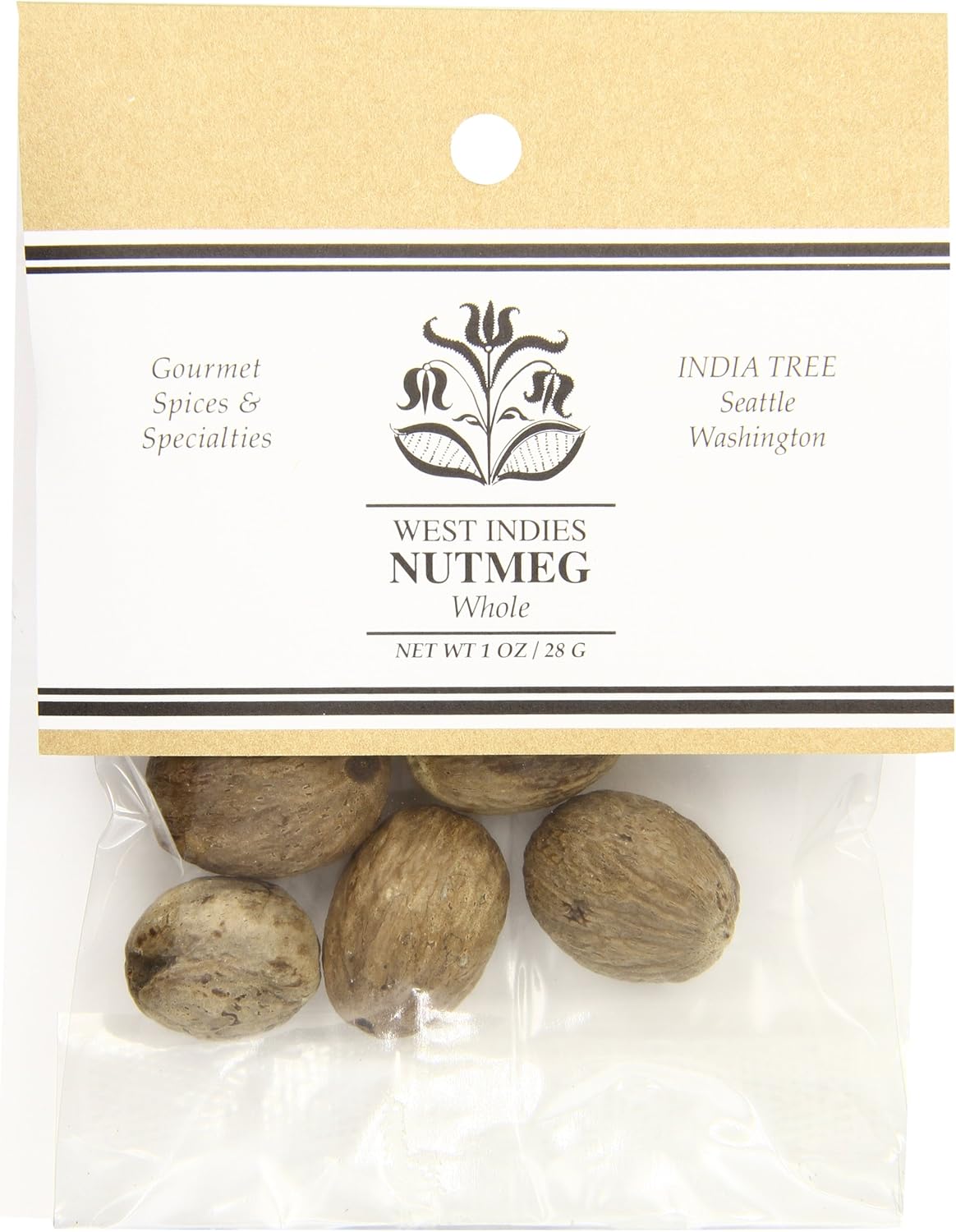 India Tree Nutmeg, Whole, 1 Ounce