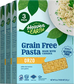 Heaven & Earth Grain Free Pasta, Cassava Orzo, 8oz (3 Pack) | Paleo Pasta | Vegan | Certified Gluten Free | Kosher for Passover