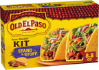 Old El Paso Stand 'N Stuff Taco Dinner Kit with Taco Shells, Mild Taco Sauce, and Seasoning Mix, Easy Meal Prep, 10 Ct, 8.8 oz