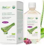 AloeCure USDA Organic Aloe Vera Juice Grape Flavor, Made Within 12 Hours of Harvest - Pure Aloe Vera Digestive & Immune Health Supplement, Helps Maintain Balanced Stomach Acidity, 16.7oz Bottle