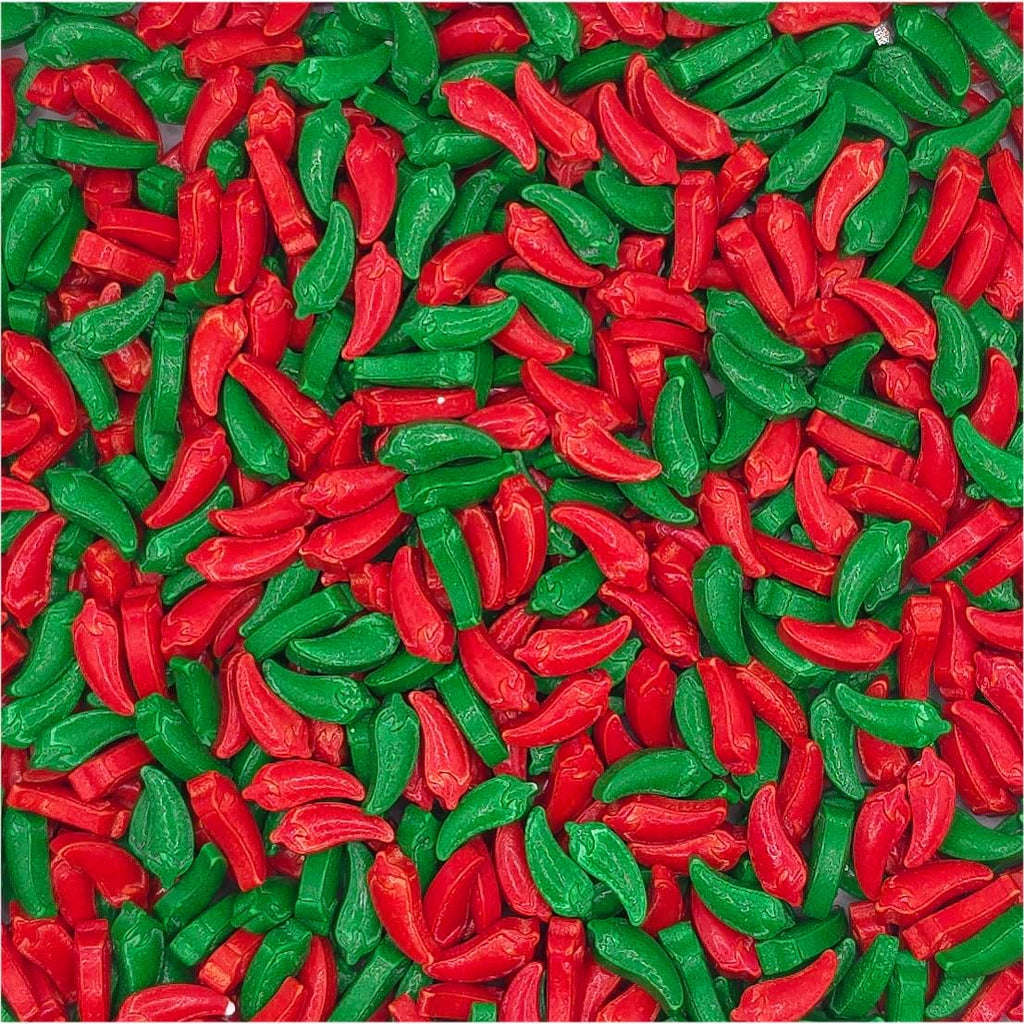 NCS Chili Pepper Shaped Edible Sprinkles – Red & Green Cupcake, Cake & Cookie Decorations, 7 oz