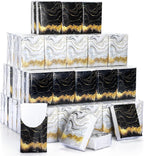Fourluoo 100 Pack Spring Black White Gold Marble Pocket Tissues Individual Packs Bulk 3 Ply Mini Wallet Facial Tissues Travel Size for Summer Wedding Party Supplies