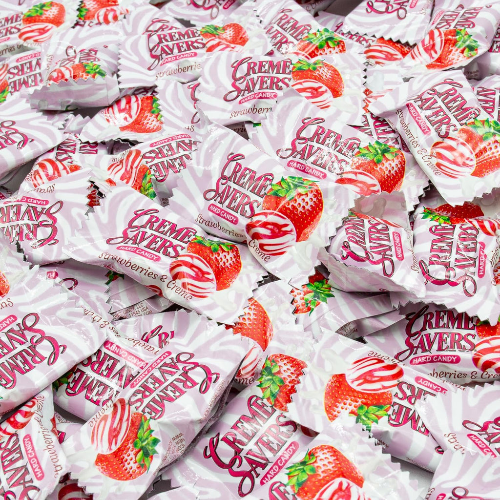 Strawberry and Cream Candy 1LB | Bulk Hard Candy Individually Wrapped in Resealable Bag