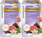 Twinings Superblends Adaptogens Calm with Ashwagandha Fig & Vanilla Flavoured Herbal Tea Caffeine-Free, 18 Tea Bags (Pack of 2), Enjoy Hot or Iced