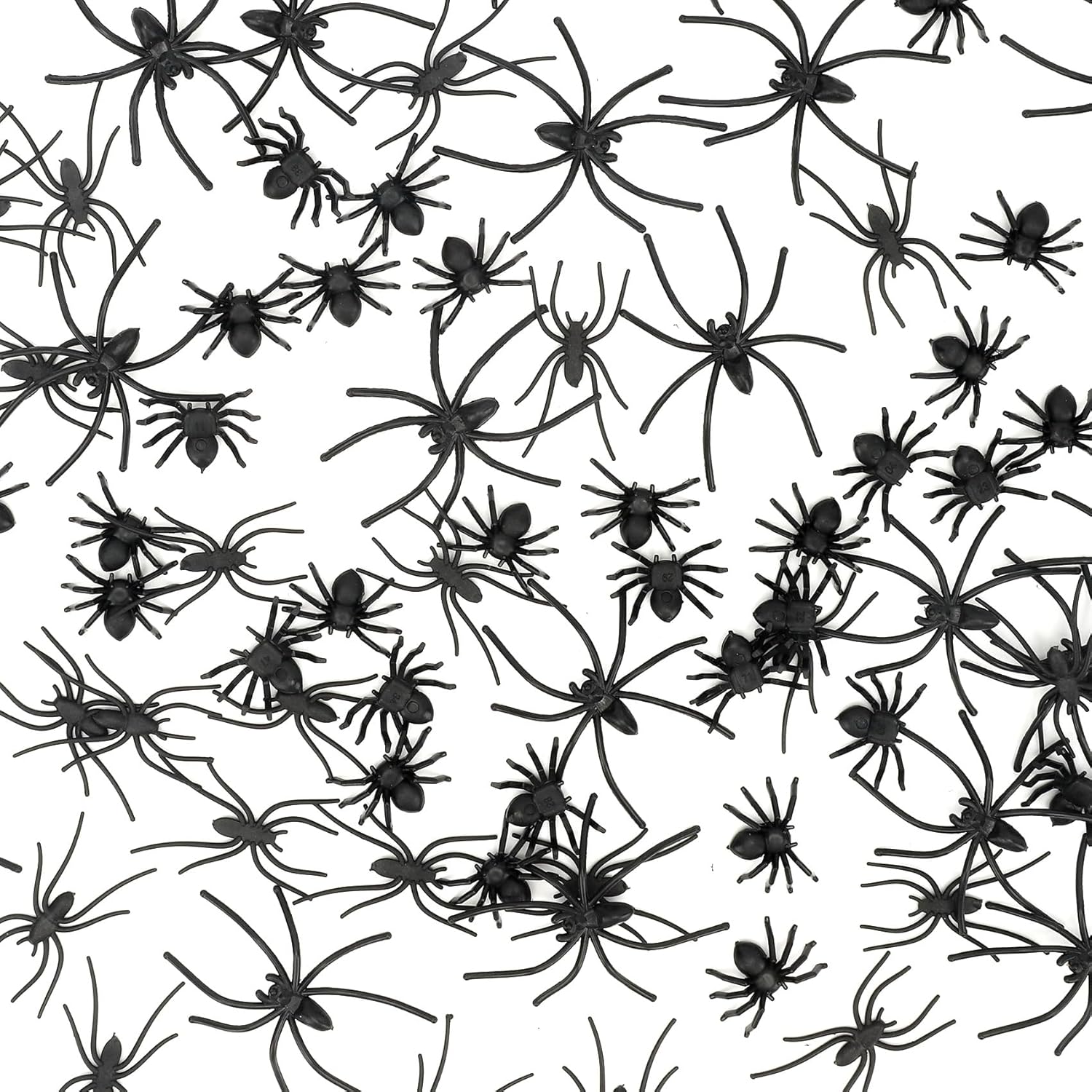 Plastic Spiders Halloween, 100 PCS Black Fake Spiders Halloween Decorations, Mini Spiders Halloween Decor Small Plastic Spiders Bulk Realistic Spider Tiny Spiders Halloween Fun bugs and Spiders Toys