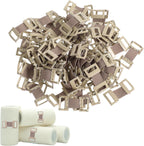 100 Pcs Stretchable Ace Bandage Clips, Elastic Bandage Clips, Reusable Bandage Wrap Clips, Stretch Metal Clasps for Fixing Various Bandages and Gauze (Skin Color)