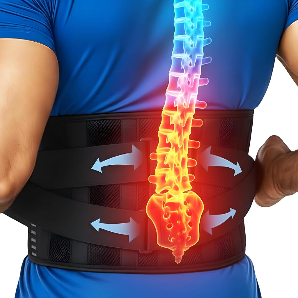 Back Brace for Lower Back Pain Relief | Sciatica Lumbar Support Belt for Men & Women, Adjustable Back Support Brace for Work & Daily Use, All-Day Comfort & Heavy-Duty Compression (Medium (33-37.9"))