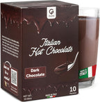 Italian Hot Chocolate Dark - Rich, Thick & Intense Cocoa Drink Mix - Authentic Made in Italy - Bold Flavor for Gourmet Hot Cocoa for Chocolate Lovers - 10 Packets