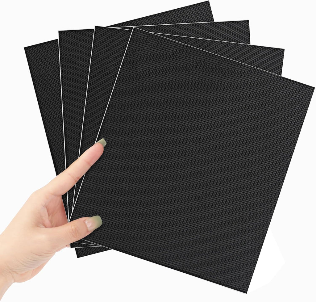 Enhanced Cuttable Rubber Grip Tape, Ultra-Thin Strong Adhesive Non-Slip Tape for Safer Handles and Surfaces - Customizable, Waterproof, and Versatile Anti-Slip Solution (Black, 4 PCS)