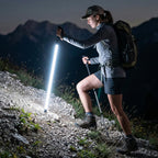 Walking Stick with LED Light for Night Climb, Recharged Glowing Travel Trekking Pole IP67 Waterproof Hiking Poles, Portable Mobility Aid for Women Men Home Camping, Hiking, Emergency, Hikers Gift