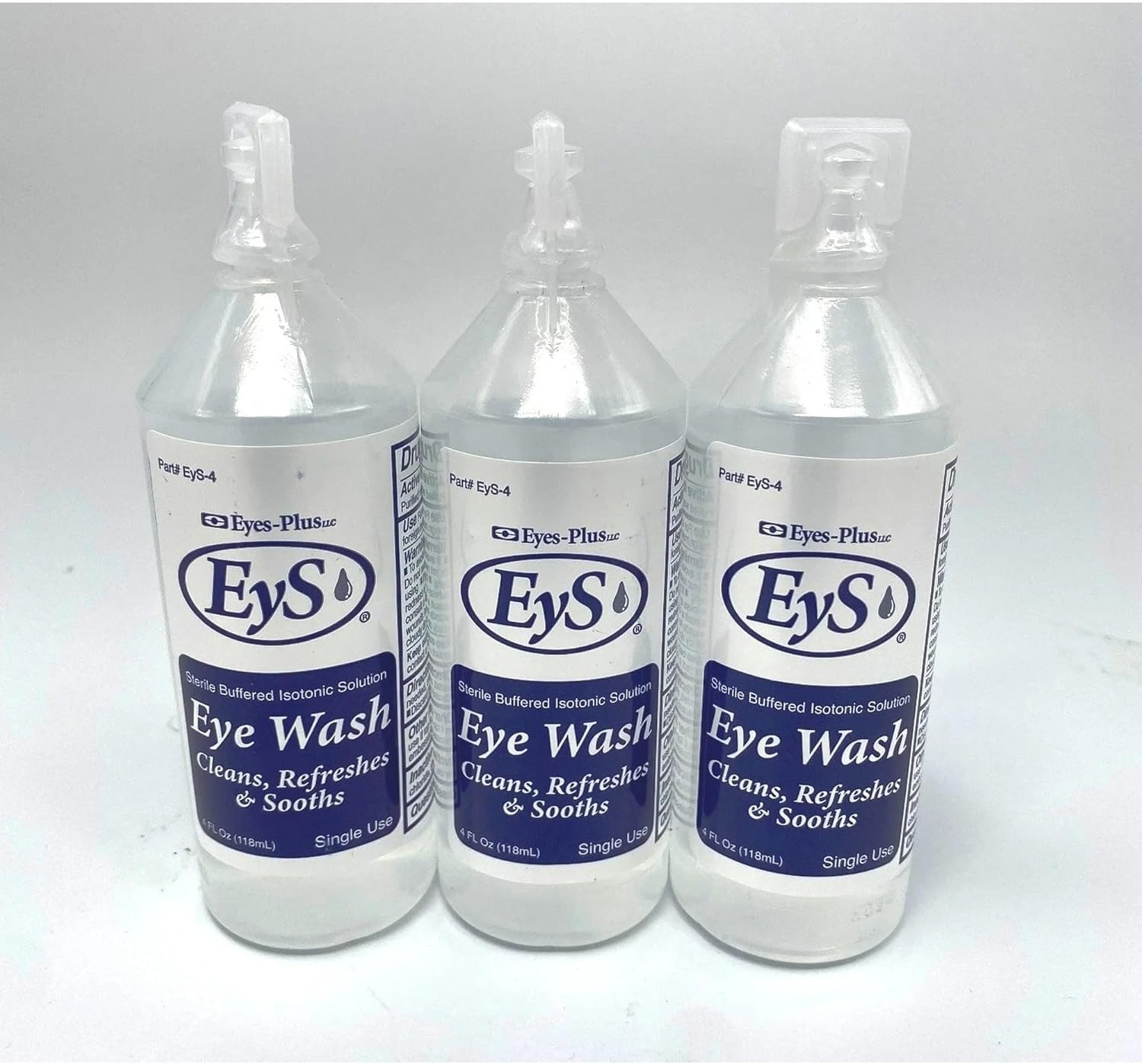 Eyes-Plus 4-oz Eye Wash - 3-Bottles - Cleans, Refreshes, Soothes