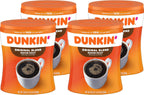 Dunkin' Donuts Original Blend Ground Canister Coffee, Medium Roast, Case Of 4, 30 Oz Per Canister
