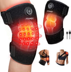 Red-Light-Therapy, Infrared Light Knee Brace Wireless Rechargeable for Knee Shoulder Pain Relief, 660nm & 850nm Infrared Therapy Heated Device for Knee/Shoulder/Joint/Elbow, Gifts for Women Men