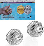 Spiky Massage Ball, Magnetic Balls, Hand Massage Ball Silver Ball 1 Pair, Hand Acupuncture Ball Massage for Adult and Kid, Hand Exercise Squeeze Balls for Pain Pressure and Stress Relief