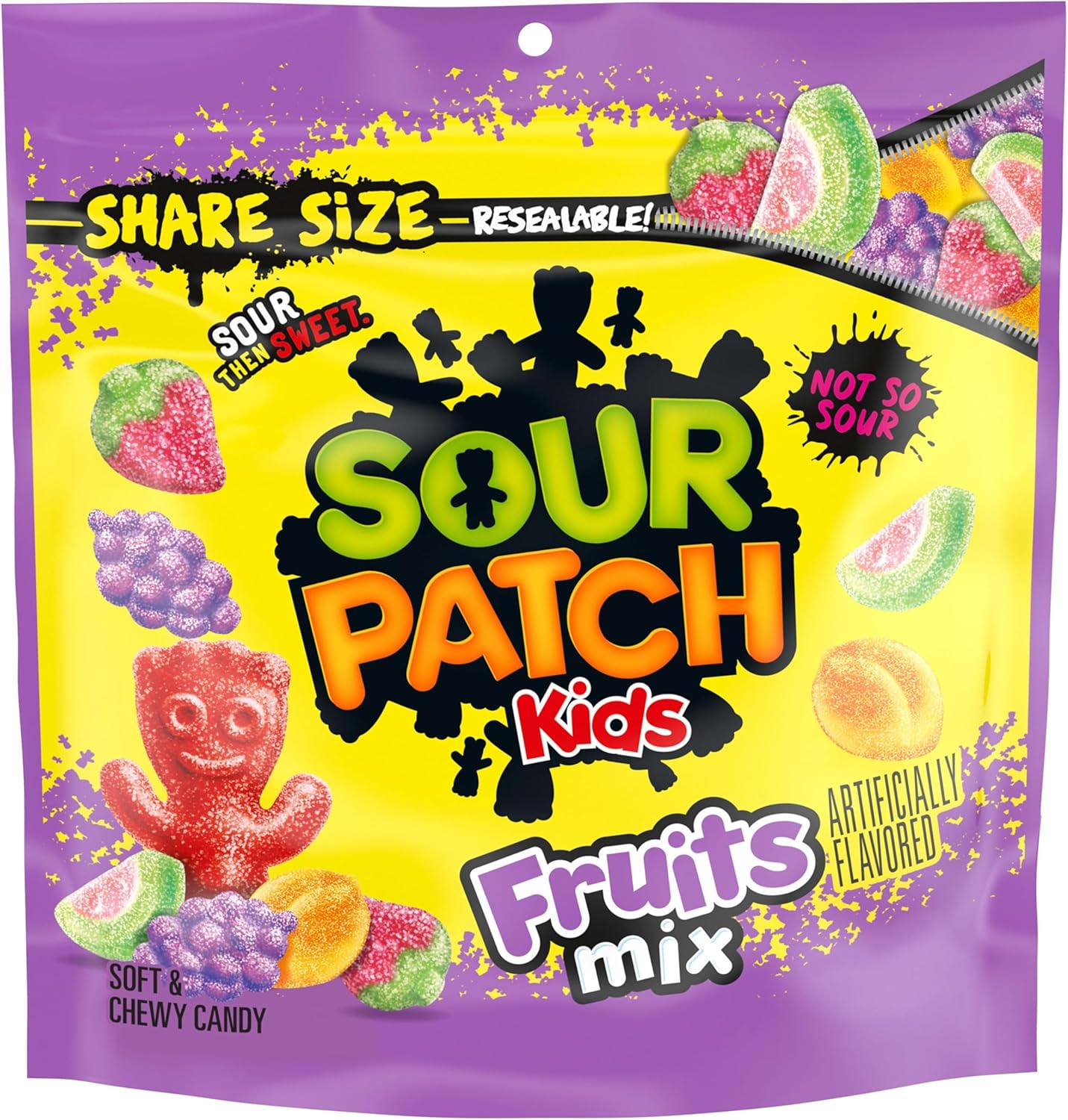 SOUR PATCH KIDS Fruits Mix Soft & Chewy Gummy Candy, Share Size, 11.03 oz