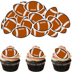 50 PCS Edible Rugby Cupcake Toppers Wafer Paper Rugby Ball Players Cake toppers Edible Football Party Decorations for Sports Football Theme Baby Shower Birthday Party Decorations Supplies