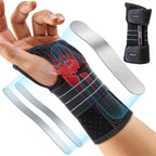 Rakiie Carpal Tunnel Wrist Brace, Adjustable Night Wrist Support with 3 Metal Splints, Hand Brace for Men Women No Pressure on Thumb, Splint Stabilizer for Work, Arthritis (Left Hand, Purple, Small)