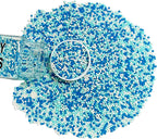 Homipooty Nonpareils Sprinkles Edible Blue White Pearl Sugar sprinkles 110g/3.88oz 2mm Mini Pearls Baking Cakes Cupcake Topper and Cake Decorations Ice Cream Cookies for Halloween Christmas