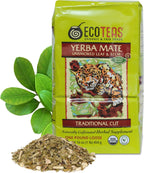 ECOTEAS Organic Yerba Mate Loose Leaf Tea – Unsmoked (Air Dried) Traditional Cut – 1 lb – From Argentina – Kosher, Non-GMO, Gluten-Free (Pack of 1)