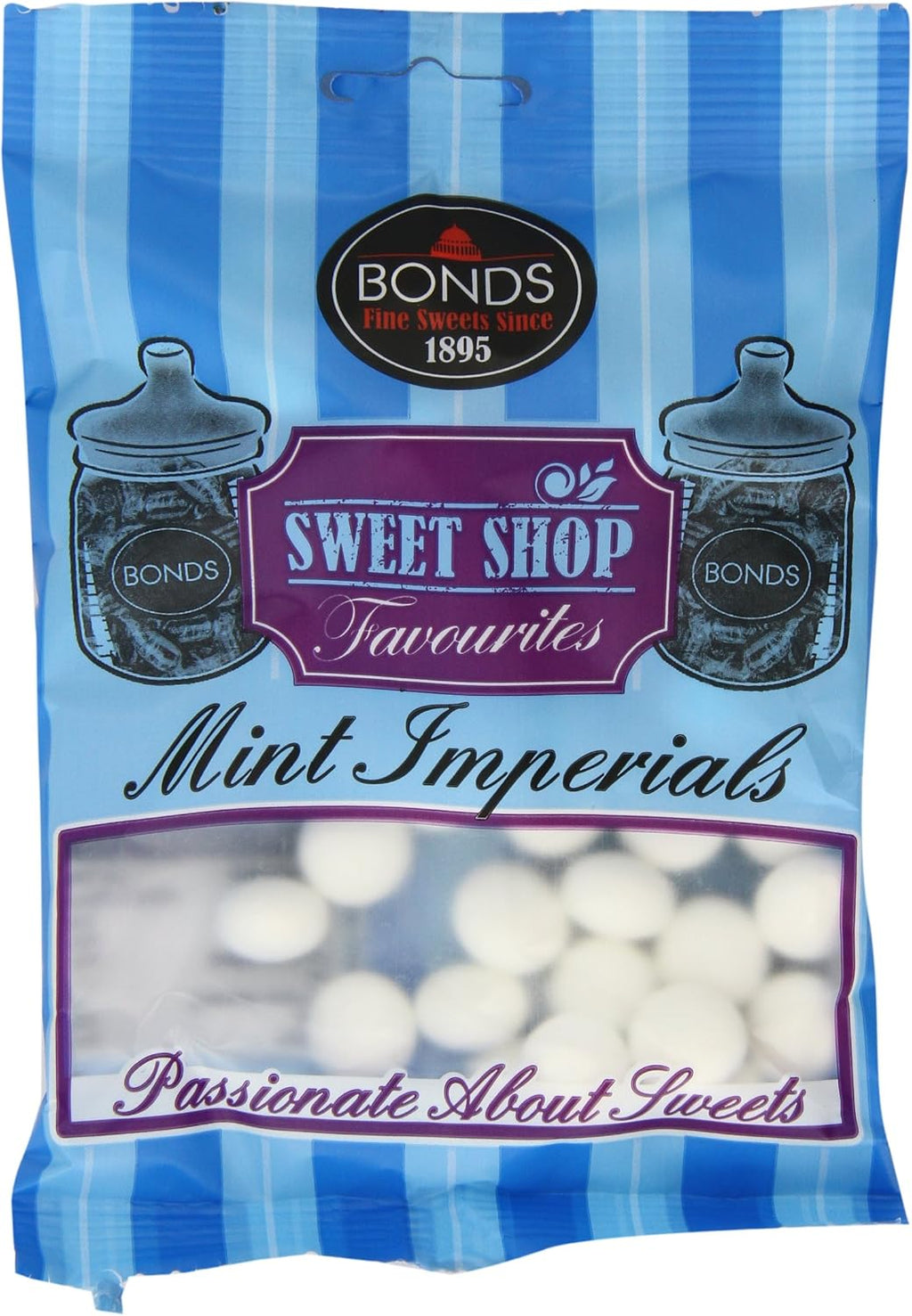 Original Bonds London Mint Imperials Bag Peppermint Flavored Hard Sugar Sweets Imported From The UK England The Best Of British Candy A Classic Sweet Shop Favorite Sweet Mint Imperials