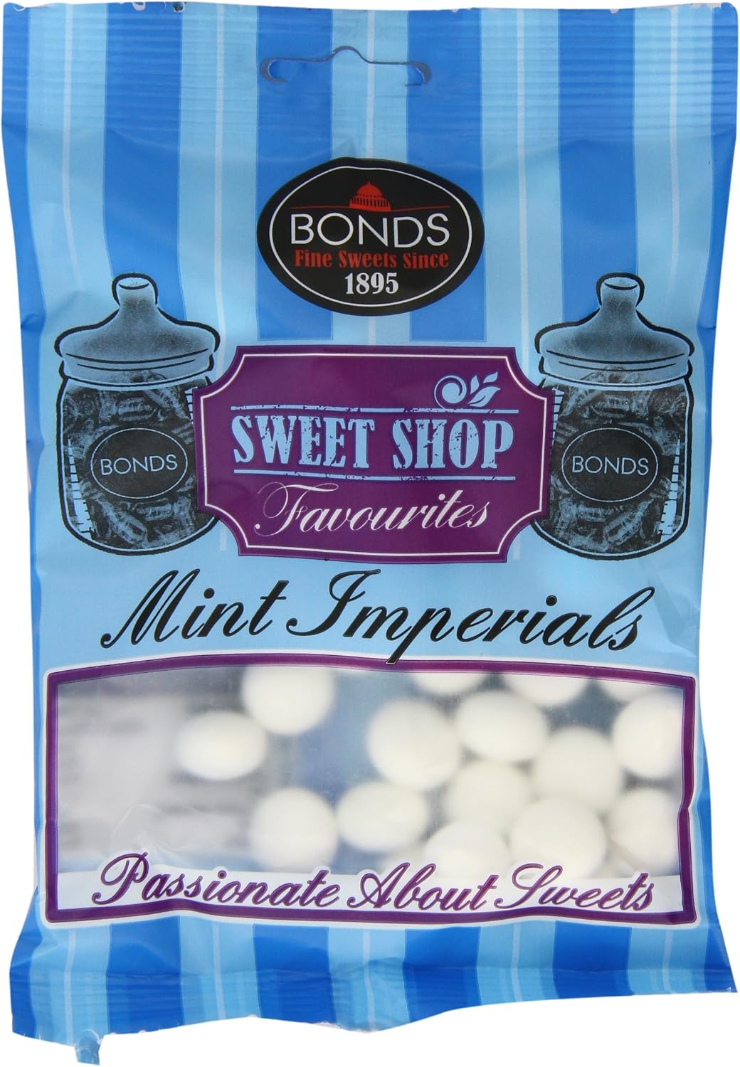 Original Bonds London Mint Imperials Bag Peppermint Flavored Hard Sugar Sweets Imported From The UK England The Best Of British Candy A Classic Sweet Shop Favorite Sweet Mint Imperials