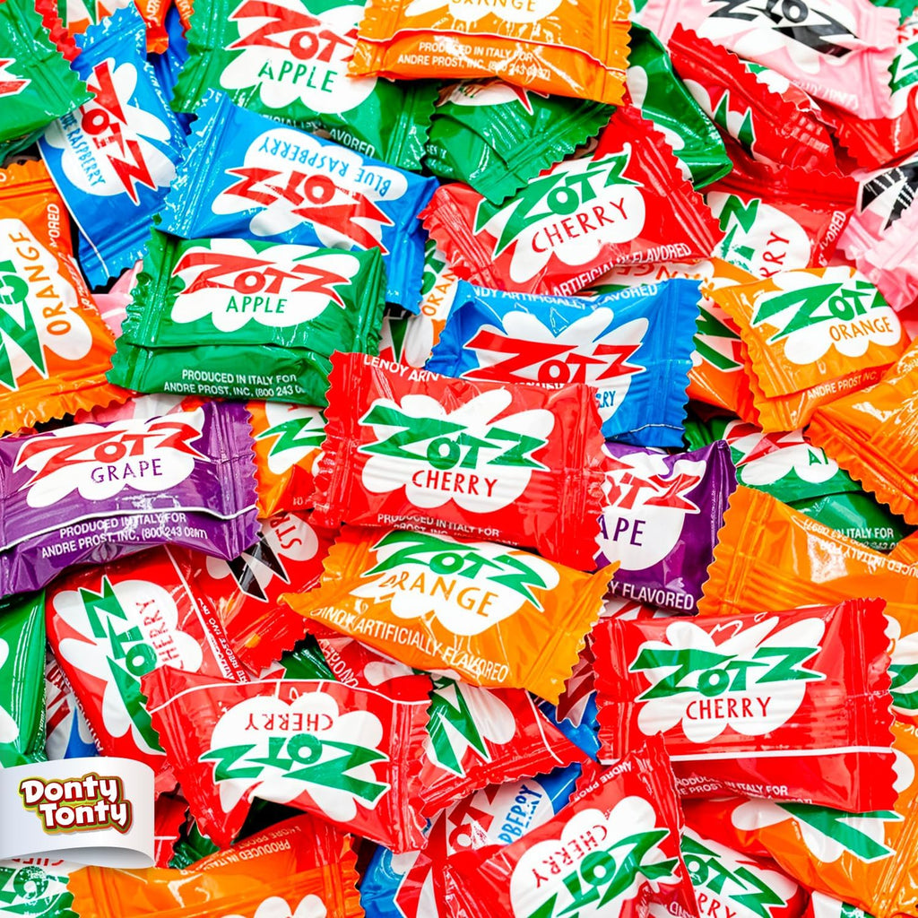 Fizzy Filled Hard Candy 4 lb – Bulk Bag, Assorted Fruit Flavors, Fizzing Candies, Individually Wrapped