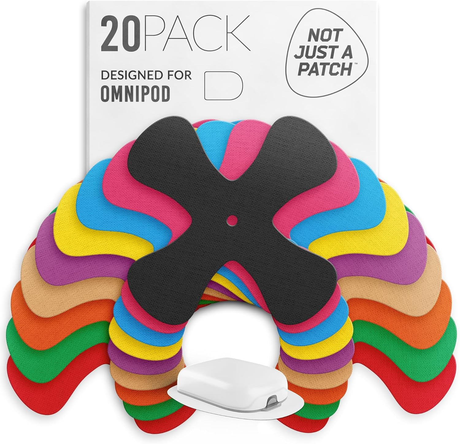 Not Just A Patch Omnipod 5 Adhesive Patches (20 Pack) - Durable for Active Lifestyle for 10-14 Days - Omnipod Covers in Mixed Colors