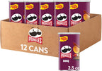 Pringles Potato Crisps Chips, Lunch Snacks, Office and Kids Snacks, Grab N' Go, BBQ (12 Cans)