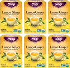 Yogi Tea Lemon Ginger Tea - 16 Bags per Pack (6 Packs) - Organic Ginger Root Tea to Support Healthy Digestion - Includes Lemongrass, Lemon Flavor, Licorice Root, Lemon Peel & More