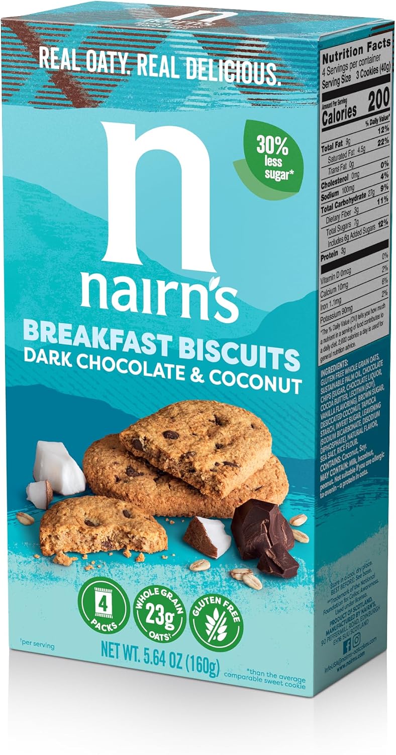 Nairn's Gluten Free Chocolate & Coconut Breakfast Biscuits, 5.64oz