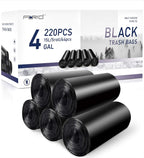 FORID Small Black Trash Bags, 4 Gallon Garbage Bags, 220 Counts Strong Plastic Trash Can Liners 15 Liter for Kitchen Bathroom Office Waste Basket - Durable & Thick Trash Bag