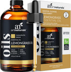 artnaturals Lemongrass Essential Oil (4.0 Fl Oz / 118ml)- 100% Pure Therapeutic Grade - Premium Undiluted Lemon Grass Oil - for Diffuser - Aromatherapy