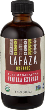 Lafaza Organic Pure Madagascar Bourbon Vanilla Extract, All-Natural (4 fl oz)
