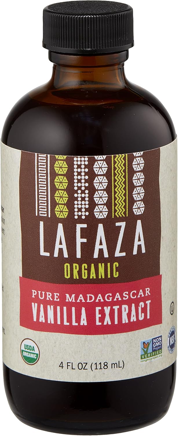 Lafaza Organic Pure Madagascar Bourbon Vanilla Extract, All-Natural (4 fl oz)