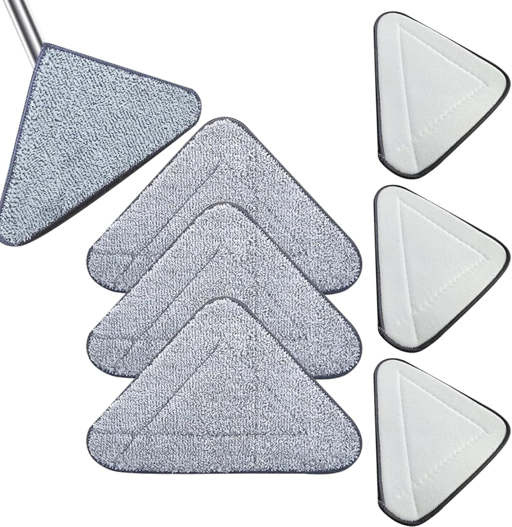 Triangle Mop Replacement Pads, 6pcs 360° Rotatable Microfiber Mops Heads, Adjustable Cleaning Mop Replacement Heads for Wall Ceiling Window Cleaning
