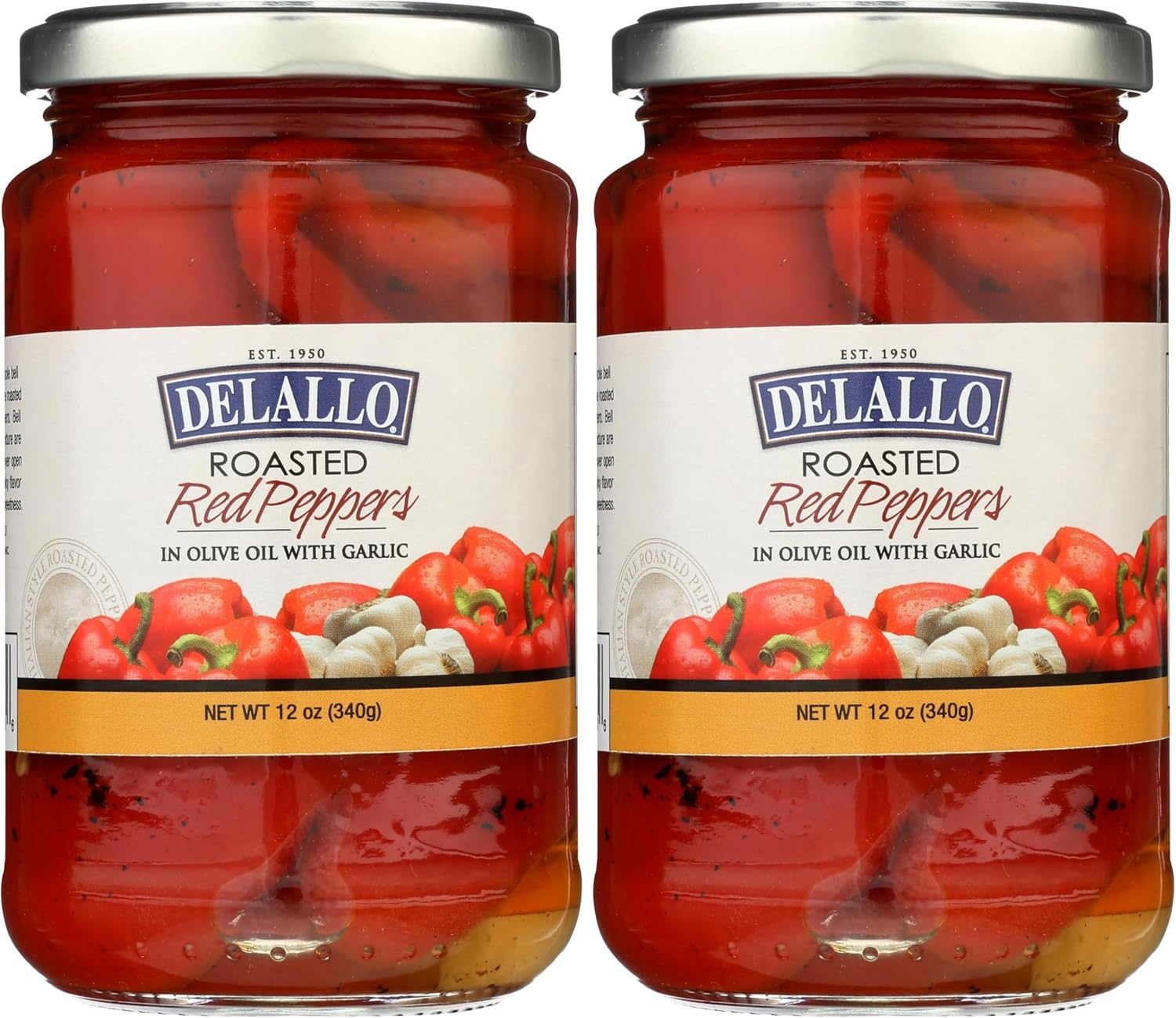 DeLallo Pepper Red Roasted Garlic, 12 Oz (Pack of 2)