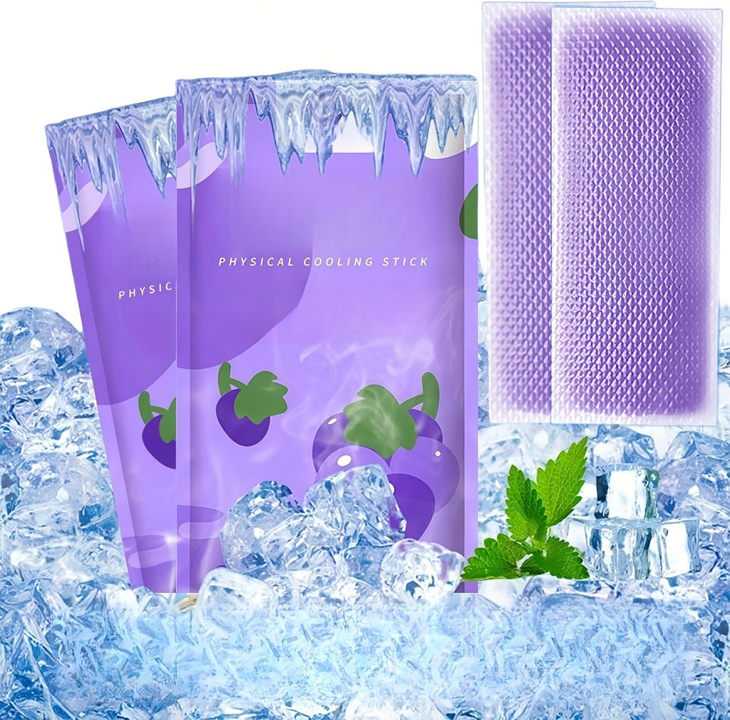 Cooling Gel Patches 20 Pack - 8 Hour Ice Cold Relief for Forehead, Neck & Body | Grape Mint Scented | Instant Temperature Drop for Sunburn, Workouts, | Hypoallergenic, Non-Irritating & Portable