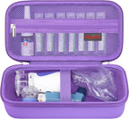 Elonbo Carrying Case for Portable Handheld Inhaler Nebulizer Machine for Adults and Kids, Asthma Inhaler Travel Case, Handheld Mesh Atomizer Machine Holder, Inhaler Spacer Bag, Purple