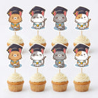 24 Pcs Cat Graduation Cupcake Toppers Cute Kitten Grad Cap Cupcake Picks for 2026 Graduation Party Decorations Kindergarten Preschool Elementary School Graduate Supplies