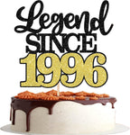 1 PCS Legend Since 1996 Cake Topper Black Gold Glitter Thirty Happy 30th Birthday Cake Pick Cheers to 30 Years Cake Decoration for 30th Birthday Wedding Anniversary Party Decorations Supplies