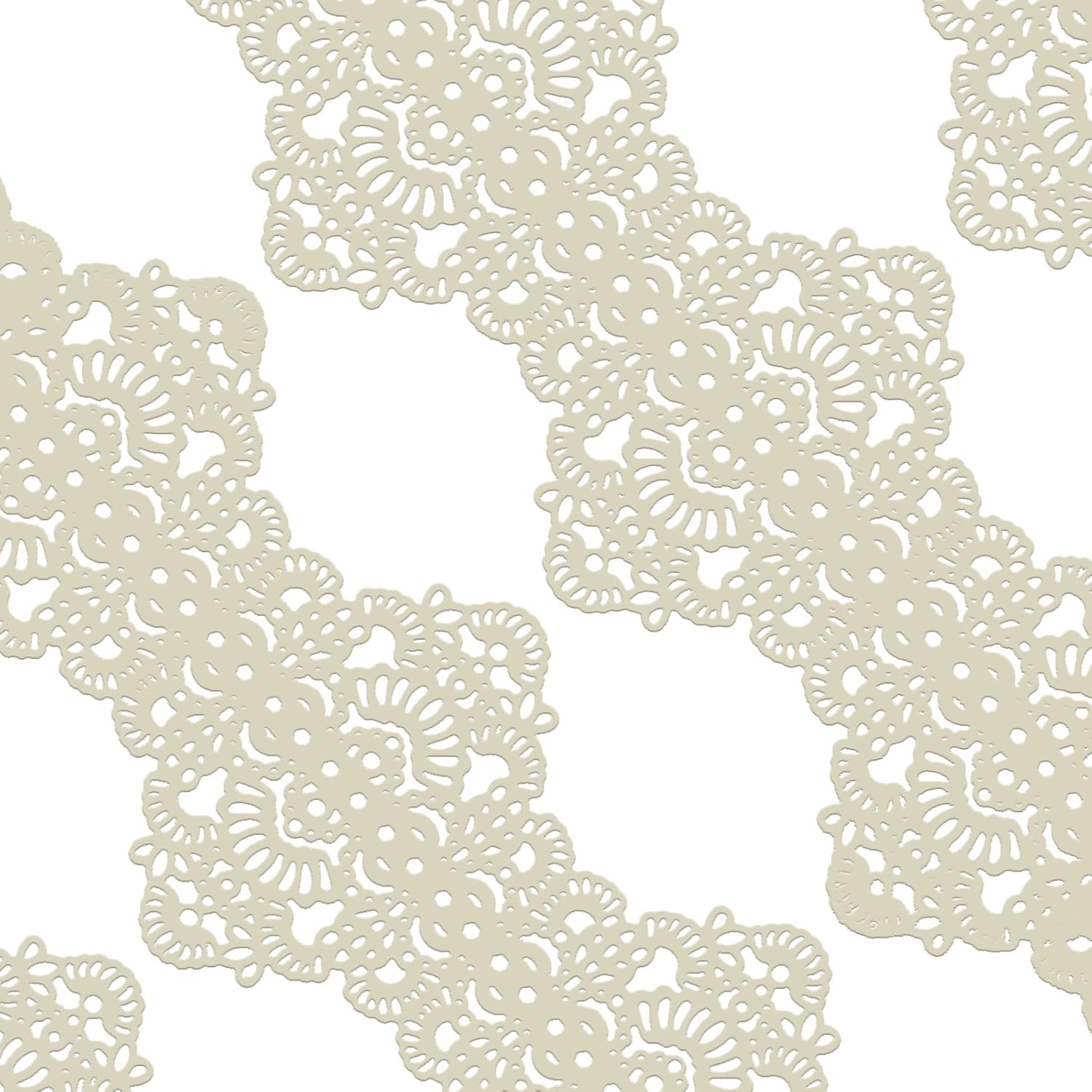 Funshowcase Large Pre-Made Ready to Use Edible Cake Lace Art Nouveau Style Applique Ivory White 14-inch 10-piece Set