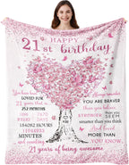 21st Birthday Gifts for Her, 21st Birthday Decorations, 21 Year Old Birthday Gifts for Her, Gifts for 21st Birthday Female, Best Gifts for 21 Year Old, 21st Birthday Gift Ideas Blanket 50"X60"