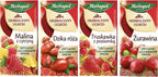 Herbapol Herbal Fruit Infused Tea (Variety 4 Pack) WILD ROSE, STRAWBERRY & WILD STRAWBERRY, CRANBERRY and RASPBERRY & LEMON Tea Natural Flavor - 20 Silk Tea Bags Each.